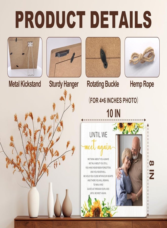 BXVRT Rustic Memorial Photo Frame, 8x10 Inch, Wooden, Sympathy Gifts for Loss of Loved One, Sunflower Themed Bereavement Frame - Image 2